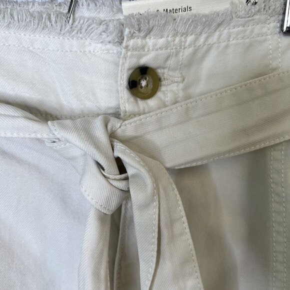 ana ‘A New Approach’ Women’s NWT High-Rise Frayed Tie Waist Cream Tan Shorts-14 - Picture 4 of 11